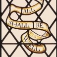 Window with the words All Shall be Well