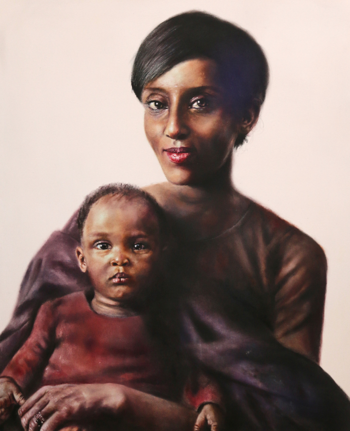 Portrait of Miriam Ibraheem and her daughter, Maya
