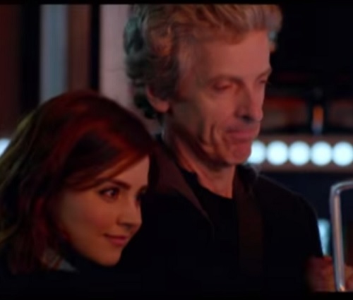The Doctor and Clara in the TARDIS Doctor Who Season 9 trailer frame