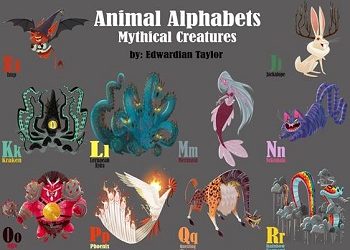 Animal Alphabets Complete Mythic Creatures Alphabet by Edwardian Taylor