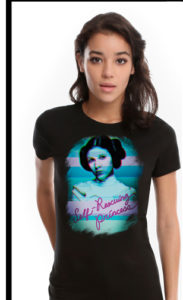 Model in Princess Leia Self-Rescuing Princess Shirt