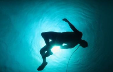 Altered Carbon man floating under water